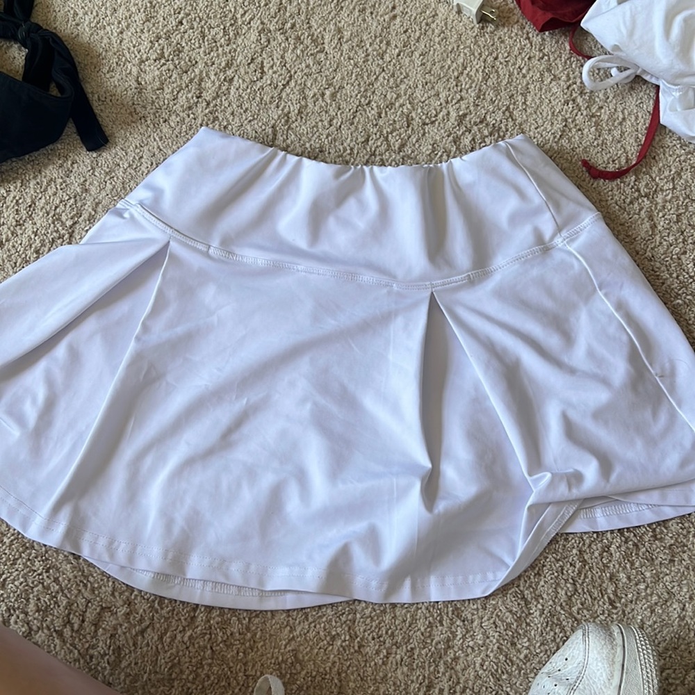 White tennis skirt